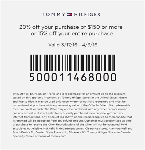 tommy hilfiger coupon